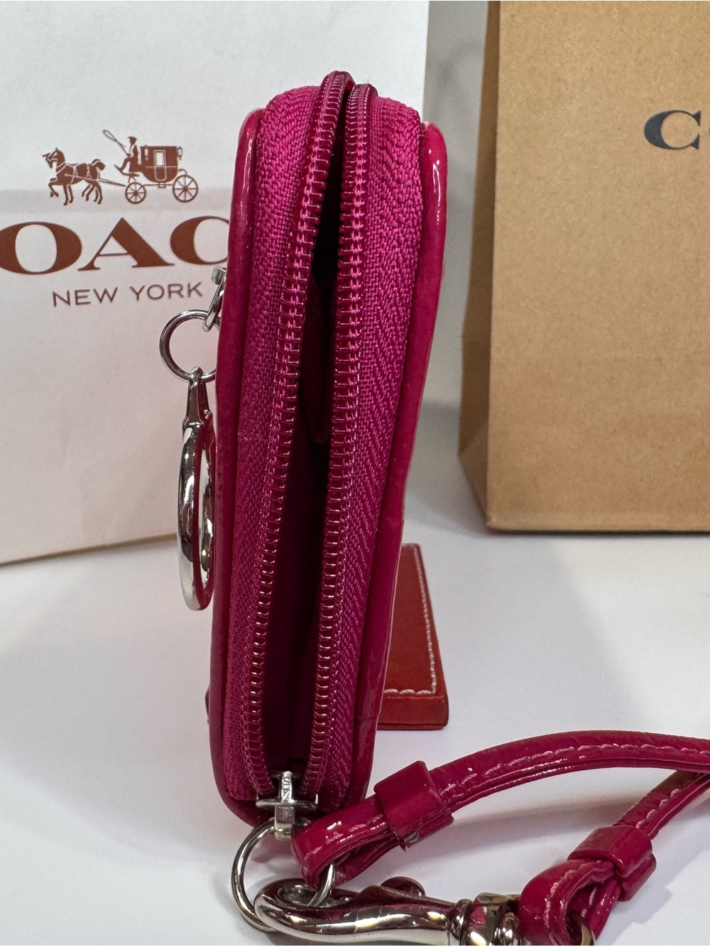 Hot Pink Women’s Clutch Wallet with Pink - Picture 4 of 12